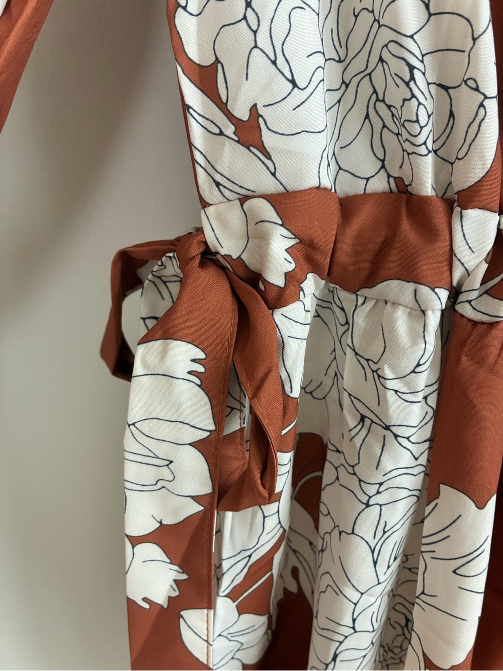 NWT NBW Wenrine Rust Floral Button-Front Shirt Dress - Picture 4 of 5